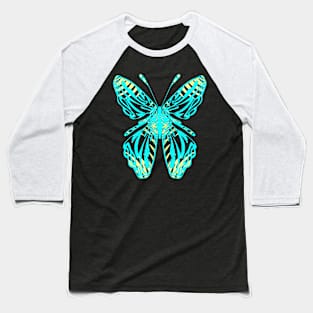 Fantasy Butterfly Green and Yellow Silhouette Baseball T-Shirt